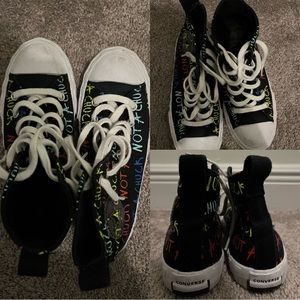 not a chuck girls high top lace-up sneakers